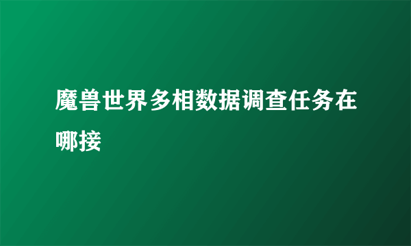 魔兽世界多相数据调查任务在哪接