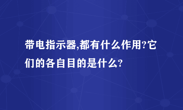 带电指示器,都有什么作用?它们的各自目的是什么?