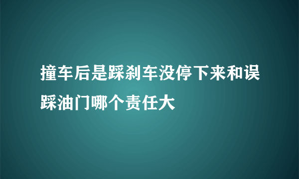 撞车后是踩刹车没停下来和误踩油门哪个责任大