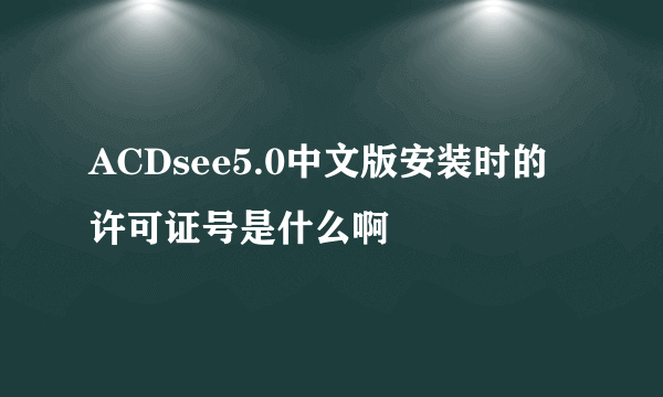 ACDsee5.0中文版安装时的许可证号是什么啊