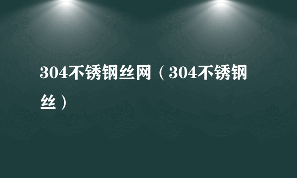 304不锈钢丝网（304不锈钢丝）