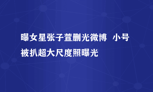 曝女星张子萱删光微博  小号被扒超大尺度照曝光