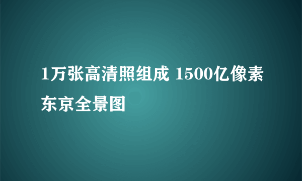 1万张高清照组成 1500亿像素东京全景图