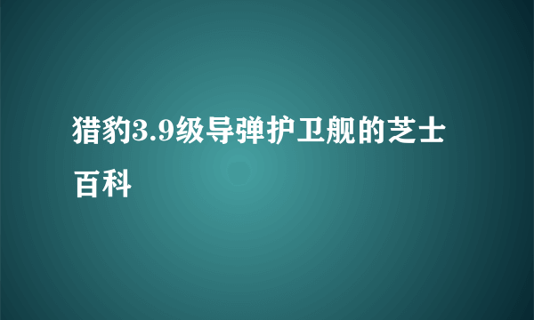 猎豹3.9级导弹护卫舰的芝士百科