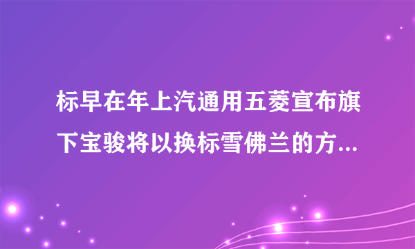 标早在年上汽通用五菱宣布旗下宝骏将以换标雪佛兰的方式出口海外