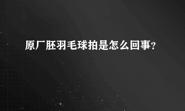 原厂胚羽毛球拍是怎么回事？