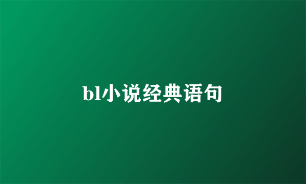 bl小说经典语句