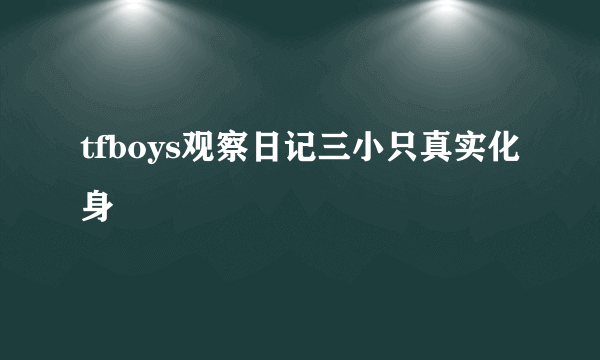 tfboys观察日记三小只真实化身