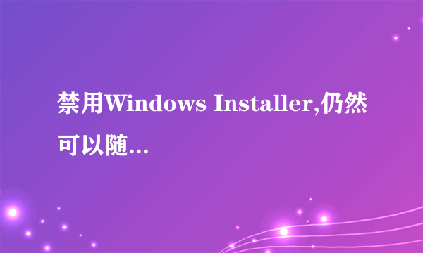 禁用Windows Installer,仍然可以随意安装软件拜托各位大神