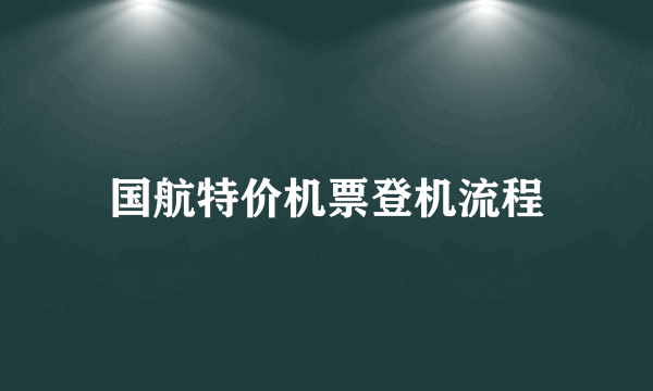 国航特价机票登机流程