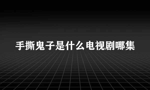 手撕鬼子是什么电视剧哪集