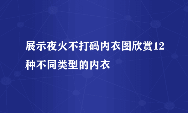 展示夜火不打码内衣图欣赏12种不同类型的内衣