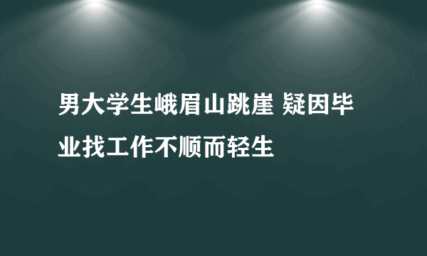 男大学生峨眉山跳崖 疑因毕业找工作不顺而轻生