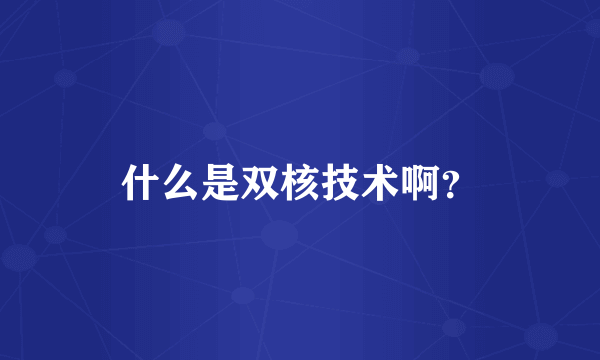 什么是双核技术啊？