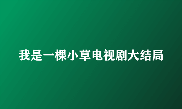 我是一棵小草电视剧大结局