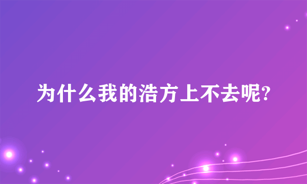 为什么我的浩方上不去呢?