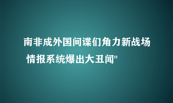 南非成外国间谍们角力新战场 情报系统爆出大丑闻