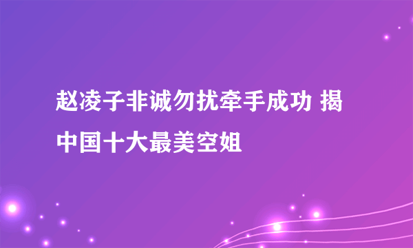 赵凌子非诚勿扰牵手成功 揭中国十大最美空姐