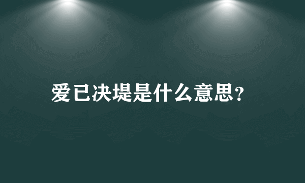 爱已决堤是什么意思？