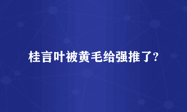 桂言叶被黄毛给强推了?