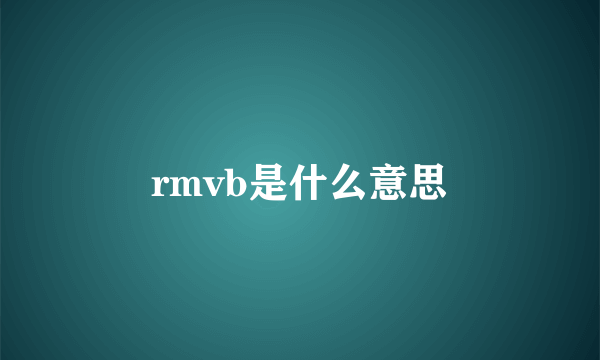 rmvb是什么意思