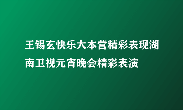 王锡玄快乐大本营精彩表现湖南卫视元宵晚会精彩表演