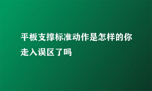 平板支撑标准动作是怎样的你走入误区了吗