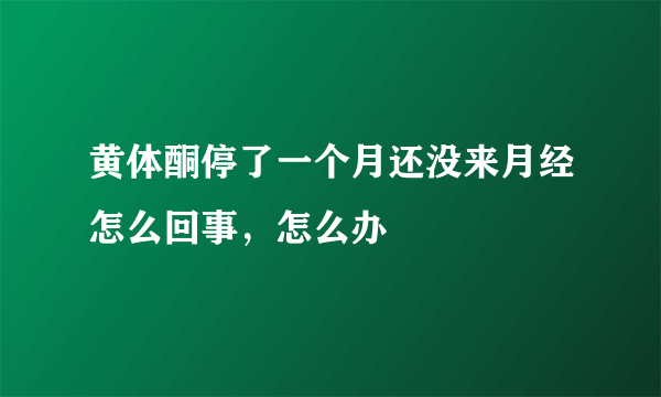 黄体酮停了一个月还没来月经怎么回事，怎么办