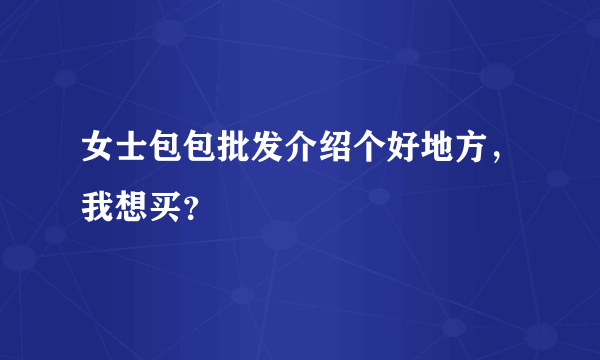 女士包包批发介绍个好地方，我想买？