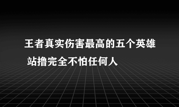 王者真实伤害最高的五个英雄 站撸完全不怕任何人