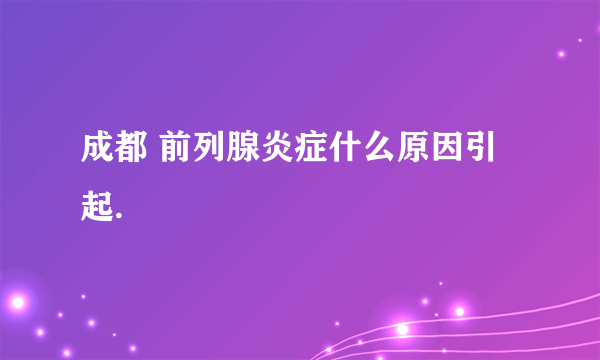 成都 前列腺炎症什么原因引起.