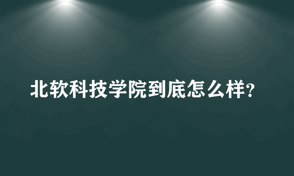 北软科技学院到底怎么样？