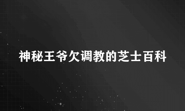 神秘王爷欠调教的芝士百科