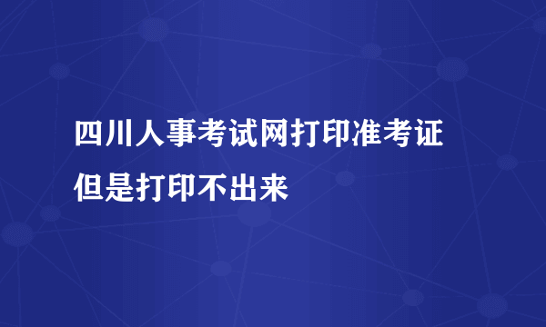 四川人事考试网打印准考证 但是打印不出来