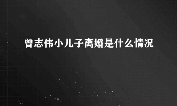 曾志伟小儿子离婚是什么情况