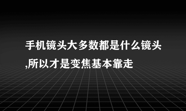 手机镜头大多数都是什么镜头,所以才是变焦基本靠走