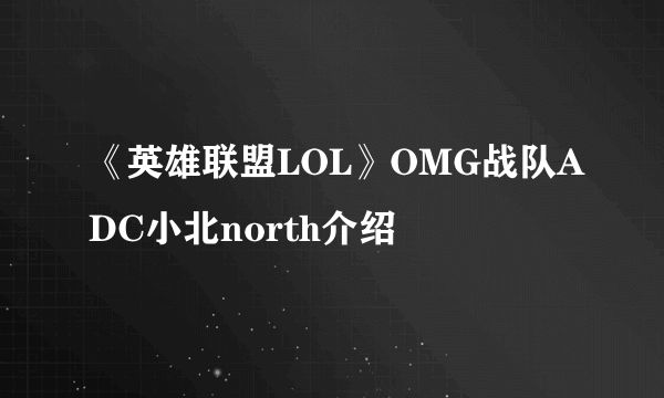 《英雄联盟LOL》OMG战队ADC小北north介绍