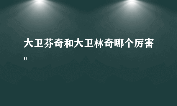 大卫芬奇和大卫林奇哪个厉害