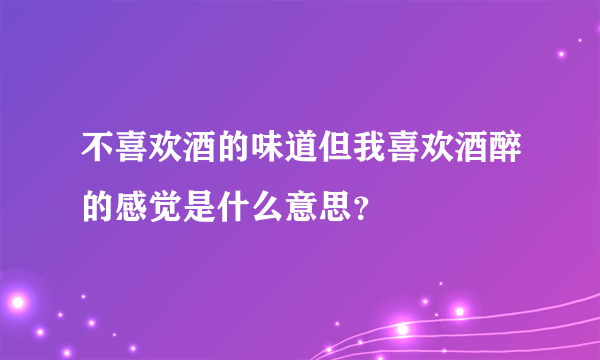 不喜欢酒的味道但我喜欢酒醉的感觉是什么意思？