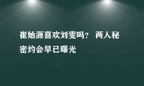 崔始源喜欢刘雯吗？ 两人秘密约会早已曝光