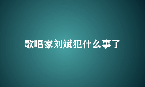 歌唱家刘斌犯什么事了