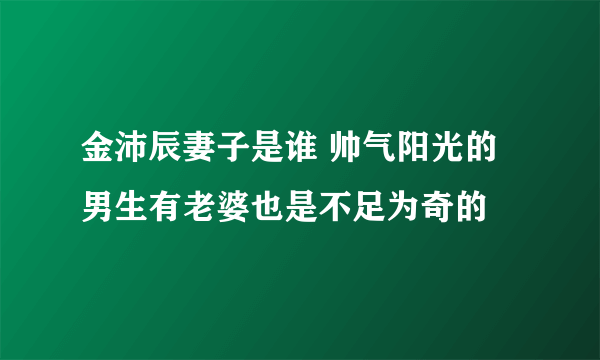 金沛辰妻子是谁 帅气阳光的男生有老婆也是不足为奇的