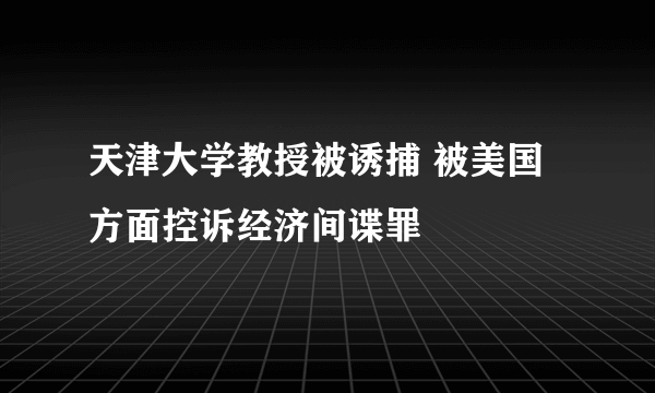 天津大学教授被诱捕 被美国方面控诉经济间谍罪