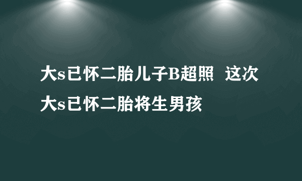 大s已怀二胎儿子B超照  这次大s已怀二胎将生男孩