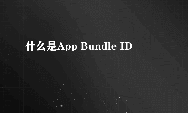 什么是App Bundle ID