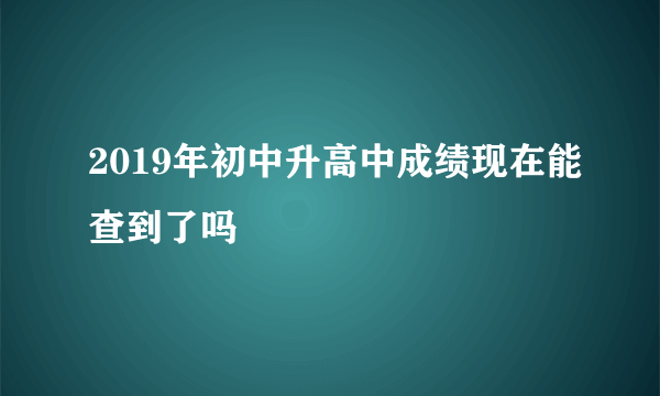 2019年初中升高中成绩现在能查到了吗