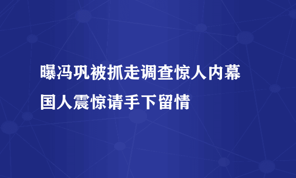 曝冯巩被抓走调查惊人内幕 国人震惊请手下留情