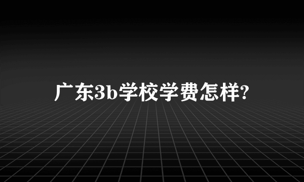 广东3b学校学费怎样?