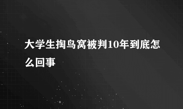 大学生掏鸟窝被判10年到底怎么回事