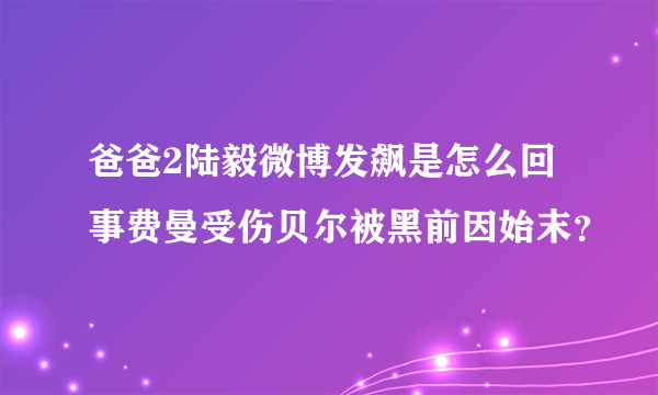 爸爸2陆毅微博发飙是怎么回事费曼受伤贝尔被黑前因始末？